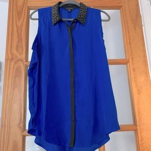 Rock & Republic XL blue tank with rhinestone collar